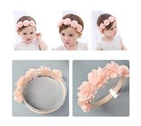 OVAQUIXI Banca per Bambini Unica, Fiore in Tessuto, Fasce per Capelli in Pizzo, 3 Pezzi, Circonferenza della Testa da 38-50 Cm Accessori Capelli, Grandi Fiori, Fasce Delicate, Occasioni Speciali,