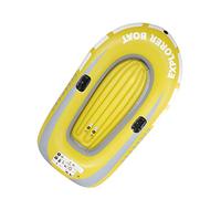 OVAQUIXI Barca da Pesca Gonfiabile Resistente per 2 Persone, Canoa Kayak in PVC Giallo con Supporti per Pagaia, Adatta per attività All'aperto