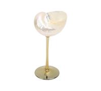 OVAQUIXI Bicchieri da Vino a Conchiglia, Bicchiere da Vino a Conchiglia con Design della Base Stabile per Feste con Bevande Fredde e Decorazioni per Matrimoni in Spiaggia (d'argento con