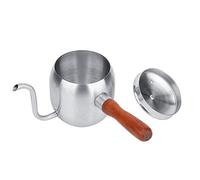 OVAQUIXI Caffettiera in Acciaio per Casa, Teiera con Beccuccio Fine, 500 Ml, per Amanti del Caffè, Ideale per Prepararsi in Casa, Colore Acciaio (500ML)