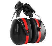 OVAQUIXI Casco Paraorecchie Leggero Resistente Riduzione del Rumore per Cantiere PVC Spugna Rosso