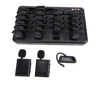 OVAQUIXI di Guida Turistica Wireless con 2 Trasmettitori e 20 Ricevitori, Portata di 200 Metri, Suono Nitido e Batteria da 8800 MAh, Ideale per Musei, Fabbriche, Viaggi e Visite (Spina europea 420 W)