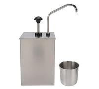 OVAQUIXI Dispenser per Pompa dello Sciroppo in Acciaio Inossidabile 4L, Condimento di Distributore di Pompaggio di con Barattolo Staccabile per Cattedra di di Soia Ketchup