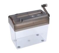 OVAQUIXI Distruggidocumenti Manuale Mini Tritacarte a Manovella per Carta A6 con Contenitore Trasparente da 1L, Portatile Ufficio Domestico Scrivania (GREY)