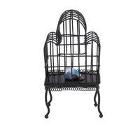 OVAQUIXI Gabbia in Miniatura, Design Realistico con Porta a Cerniera e Artificiale Come Decorazione per la Casa delle Bambole, Lavorazione Eccellente per Box/Cover in Miniatura in Scala 1:12 (BLACK)