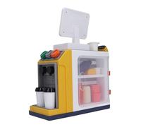 OVAQUIXI Giocattolo di Finzione Al Supermercato Che Migliora L'intelligenza con Registratore di Cassa e Scanner di Codici a Barre per il Compleanno dei Bambini, Materiale ABS