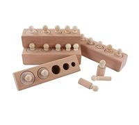 OVAQUIXI Giocattolo in Legno con Tappo Cilindrico - Esercizi di Pensiero Logico e capacità Sensoriali Geometriche - per L'Interazione tra Bambini e Ragazzi - Giocattolo Educativo in Legno di Faggio