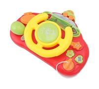 OVAQUIXI Giocattolo Simulato del Volante con Effetti Sonori Musicali, Rotazione, Giocattolo di Guida Educativo per Chi Gioca Al Simulatore di Guida (rosso)