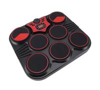 OVAQUIXI Gioco da Tavolo Elettrico, Portatile, 7 Pad, Ritmi Multisuono per Batteristi Principianti Ed Esperti, Bacchette in Legno D'acero Incluse