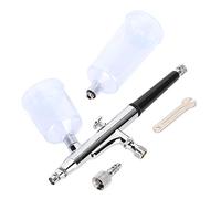OVAQUIXI Kit Aerografo Double Action 0.3mm con Serbatoio 20cc 40cc Sicurezza Grilletto Trigger Lock per Verniciatura Decorazione Torte Tatuaggi