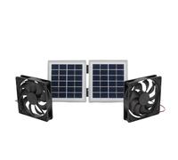 OVAQUIXI Kit Ventola di Scarico Solare, Ventola di Raffreddamento Potenziata da 2x5 W con Pale più Spesse e Larghe per un Flusso D'aria Forte, con Pannello Solare Pieghevole da 10 W per (WHITE)