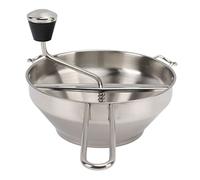 OVAQUIXI Macina Alimenti Manuale, Macinino da in Acciaio Inossidabile con 3 Piastre di Macinazione per Puree, Zuppe, Alimenti per Bambini, Maniglia Ergonomica, Leva a Molla, Manici Slip