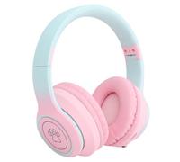OVAQUIXI Microfono per Cuffie Bluetooth, Pieghevole su Cuffie Wireless a Orecchio Rumore Attivo 20 Ore Usagetime, Controller Cablato da 3,5 Mm BT 5.3 per Sport di Gioco (PINK)