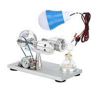 OVAQUIXI Modello Motore Stirling Modello a Caldo Generatore di Motori Stirling con Telaio Machined CNC in Acciaio Inossidabile Spazzolato per Progetti Scientifici Apprendimento Fisico
