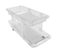 OVAQUIXI Organizzatore per Lattine per Bevande con Ruote Robusto Dispenser Automatico per Lattine per Frigorifero Dispensa - Supporto per Frigorifero Trasparente a 2 Strati, Materiale PET