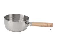 OVAQUIXI Pentola per Noodle Istantanei con Beccuccio Bifacciale in Acciaio Inossidabile - Pentola Versatile per Fornelli a Gas, Fornelli a Induzione (18 cm)