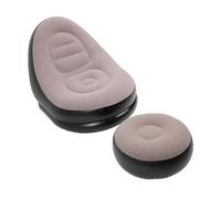 OVAQUIXI Poltrona Lounge Gonfiabile, Elegante e Floccata, con Poggiapiedi per soggiorno: Materiale di Alta qualità e Facile da Usare per gli Spazi Interni (Caffè)