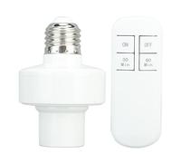 OVAQUIXI Portalampada a Distanza Wireless E26 E27, Controllo 360 Gradi, Codifica Digitale IC Anti-interferenza, Senza Cablaggio, con 2 Interruttori a Parete per Lampade a Catena (220V)