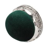 OVAQUIXI Puntaspilli Vintage Cuscino Ad Aghi retrò Puntaspilli da Cucito Morbido Elastico con Base in Metallo e 50 Aghi per Cucire Quilting Maglieria Regali (Tipo verde base argento)