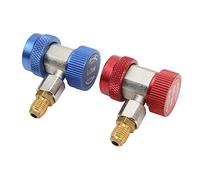 OVAQUIXI R134A Attacchi Rapidi Ottone Set Manometro Collettore AC Adattatori 1/4 Connettori Maschio Svasati Lato Alto Basso Connessione Rapida per Assistenza e Riparazione Aria Condizionata Auto