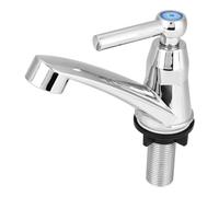 OVAQUIXI Rubinetto Singolo per Acqua Fredda, Rubinetto per Acqua Fredda in ABS Cromato per Lavabo da, con Attacco Filettato G1/2 da 20 Mm e Leva da 1/4 di Giro (Una parola G1/2)