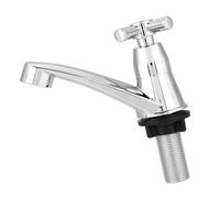 OVAQUIXI Rubinetto Singolo per Acqua Fredda, Rubinetto per Acqua in ABS Cromato con Leva da 1/4 di Giro per Lavabo da, Attacco Filettato G1/2 (Croce G1/2)