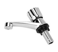 OVAQUIXI Rubinetto Singolo per Acqua Fredda, Rubinetto per Acqua in ABS Cromato con Leva da 1/4 di Giro per Lavabo da, Attacco Filettato G1/2 (Deflettore G1/2)