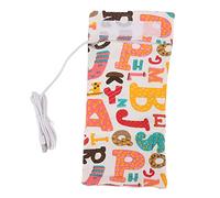 OVAQUIXI Scaldabiberon Isolato USB Riscaldamento Rapido Alimentazione Portatile Viaggiatori All'aperto Tessuto a Maglia (Progettazione di lettere inglesi)