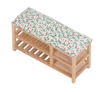 OVAQUIXI Scarpiera in Miniatura per Casa delle Bambole, Portaoggetti a 2 Strati, Comoda Scarpiera con Cuscino per L'arredamento del Soggiorno della Casa delle Bambole, Betulla/tessuto/spugna per