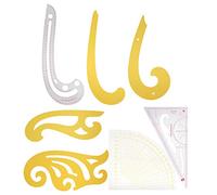 OVAQUIXI Set da 7 Pezzi con Curva Francese e Righello Dritto, Materiale PVC, Strumenti di Misurazione Professionali per Cucito per Sartoria, Modellistica, Design di Costumi