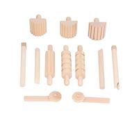 OVAQUIXI Set di 12 Mattarelli in Legno di Tiglio Sicuri per i Bambini, Fatti a Mano, per Pasta da Gioco, Esercizi Manuali e creatività, Ideali per Bambini Dai 36 Mesi in su