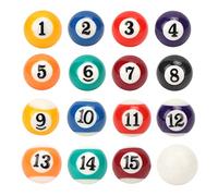 OVAQUIXI Set di 16 Palline da Biliardo in Resina, Mini Set di Palline da Biliardo con Palline Numerate e Pallina Bianca per Sale Giochi, Bar, Facile da Trasportare e Riporre, di Piccole