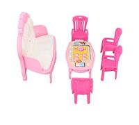 OVAQUIXI Set di Mobili da Soggiorno in Miniatura per Casa delle Bambole, Divano Simulato in Scala 1/16, Tavolino da caffè, Sedia, Plastica ABS e Bambini per Condividere la felicità (stile 1)