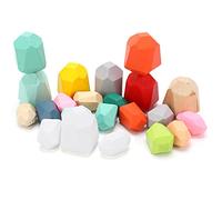 OVAQUIXI Set di Pietre Impilabili in Legno per Gioco Fantasioso e creatività, Include 16 Pietre di Legno, Ideali per Migliorare la Destrezza (Stile 6 (22 borse))