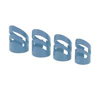 OVAQUIXI Set di Plettri per Chitarra per un Maggiore Comfort di Gioco, Protezioni Ergonomiche per le Punte delle Dita per Chitarra Elettrica, 4 Pezzi S, M, L, XL (BLUE)