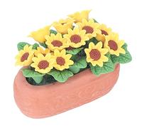 OVAQUIXI Simulazione Vaso di Girasole in Miniatura per Casa delle Bambole, Decorazione del Giardino della Casa delle Bambole 1:12, Materiale Durevole per Giochi di Ruolo