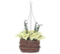 OVAQUIXI Squisito Cesto Sospeso in Miniatura per Casa delle Bambole, Decorazione per Mini Casa delle Bambole in Scala 1:12, Mini Piante Pendenti in Resina per Giardino, Corridoio o Cavalletto