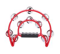 OVAQUIXI Strumento a Percussione Tamburello Doppio Jingles di Alta qualità, per gli Amici, Superficie Liscia Blu (rosso)