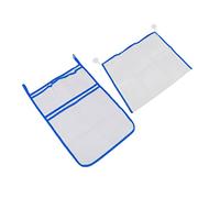 OVAQUIXI Supporto in Rete per Giocattoli da Bagno, Borsa in Rete Portaoggetti da 2 Pezzi con Gancio a Ventosa, Organizzatori per Bagnetto per Piscina Coperta (BLUE)
