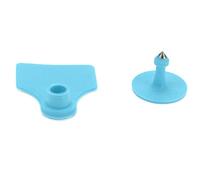 OVAQUIXI Targhette Auricolari Vuote per Bestiame 100 Set (BLUE) | Plastica di alta qualità, Colore brillante, Compatibile con applicatori, Ideale per pecore, bovini e suini