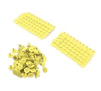 OVAQUIXI Targhette Auricolari Vuote per Bestiame 100 Set (YELLOW) | Plastica di alta qualità, Colore brillante, Compatibile con applicatori, Ideale per pecore, bovini e suini