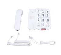 OVAQUIXI Telefono di Casa con Filo, Quadrante Ampio e Rapido con Volume Regolabile e Avviso Lampeggiante, Telefono Montabile a Parete per Anziani (WHITE)