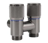 OVAQUIXI Valvola dell'Acqua a Doppio Interruttore, Valvola di Arresto Ad Angolo in Ottone con Design Resistente, 1 Ingresso 2 Uscite per Lavatrici e WC