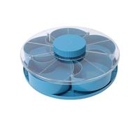 OVAQUIXI Vassoio Portavivande Divisorio con Coperchio Rotante, 5 Scomparti | Design compatto, Base antiscivolo, Ideale per feste, Materiale ABS, Facile da pulire