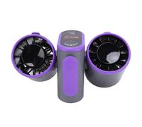 OVAQUIXI Ventilatore Portatile, Ventola di Raffreddamento a Doppia Testa con Display Digitale a Rotazione Ricaricabile Leggera Grigio Viola