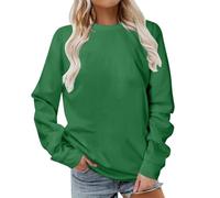 OVARA Felpe da donna con scollo rotondo, a maniche lunghe, a tunica, tinta unita, vestibilità classica, leggera, casual, taglia S-3XL, 03-verde militare., M