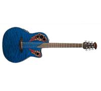 Ovation CE44P-8TQ Celebrity Elite Exotic Blue Transparent Quilt elektrisch-akoestische westerngitaar (OV533.226)
