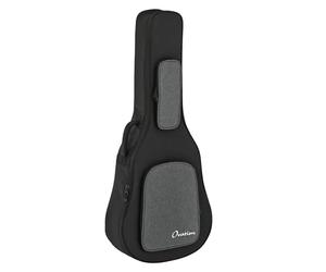 OVATION Guitars - Custodia morbida per chitarra, adatta per modelli Deep Contour/Mid-Depth/Super Shallow, imbottitura morbida da 20 mm, senza pelucchi, cinghie per zaino, nero/antracite