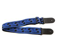 GEWA OVATION tracolla per chitarra in nylon - Signature Leaf - Regal Blue - Tracolla imbottita con estremità in pelle e design foglie ricamato