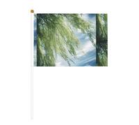 Ovatta di salice, sei pezzi, bandiera a mano stampata su entrambi i lati, 14 x 20,8 cm, adatta per attività di squadra di tifo